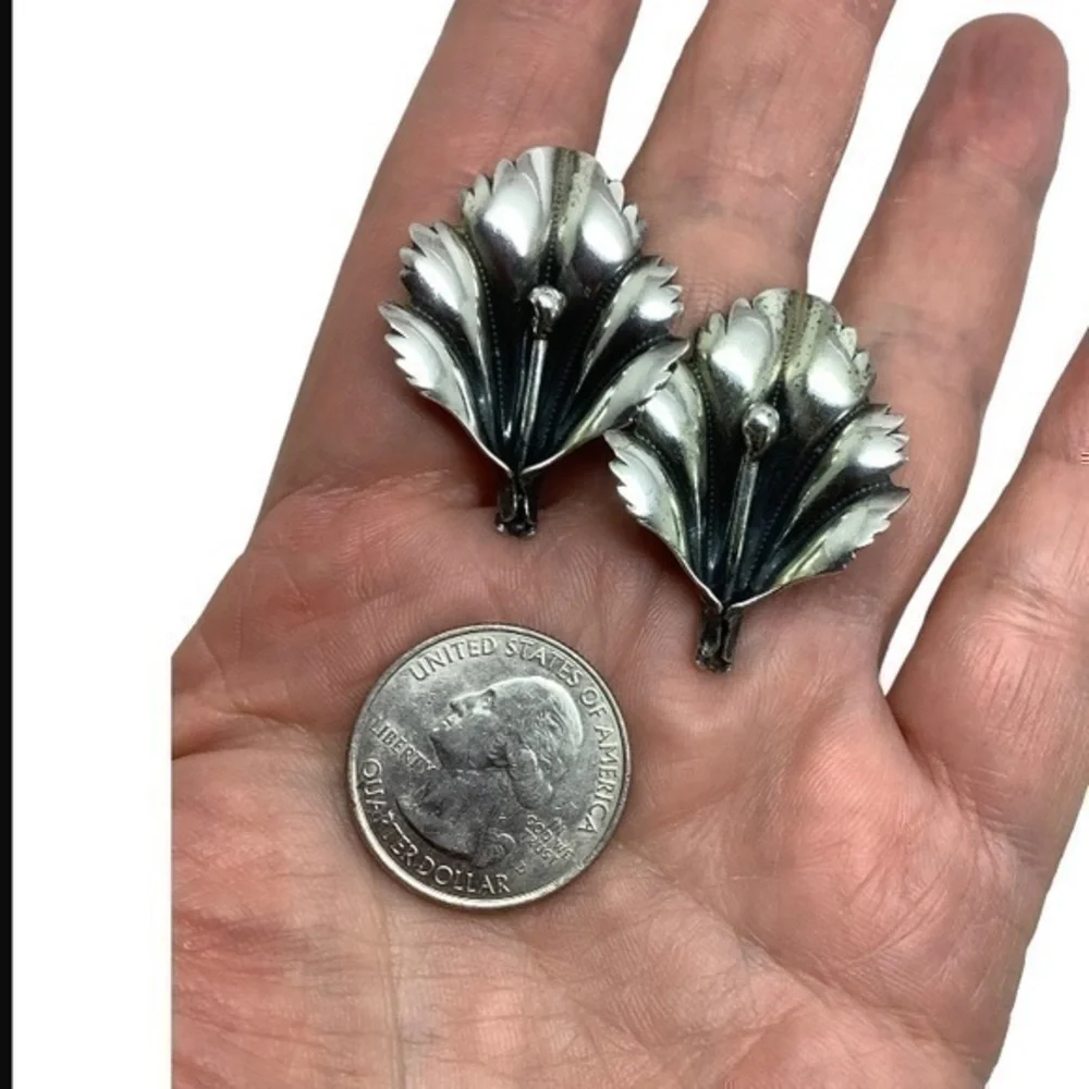 Sterling silver floral earrings